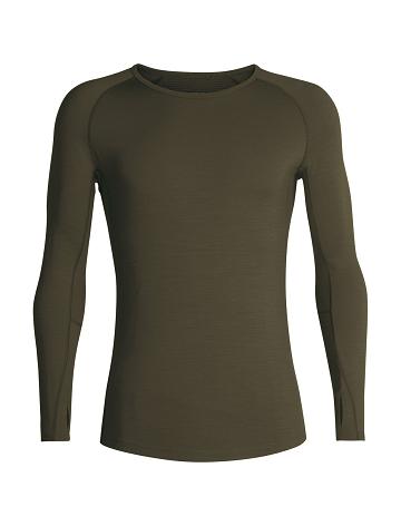 Loden Icebreaker BodyfitZone™ Merino 200 Zone Long Sleeve Thermal Crewe Top Men's Base Layers | AU 1355DFMN